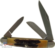 Bear & Son 3 & 1/2" Genuine India Stag Bone 3 Blade Midsize Stockman