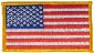 US Flag Patch with Gold Border  Available for Left or Right Sleeve