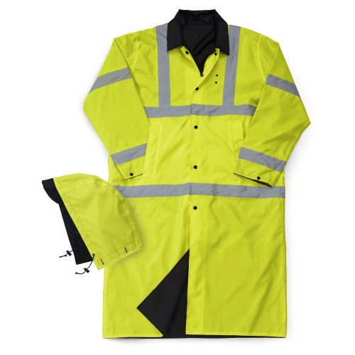Liberty Uniform 586 Reversible Raincoat Black Fluorescent Yellow