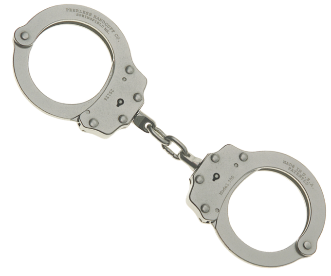 Peerless Model 700 Chained Handcuffs Nickel Finish