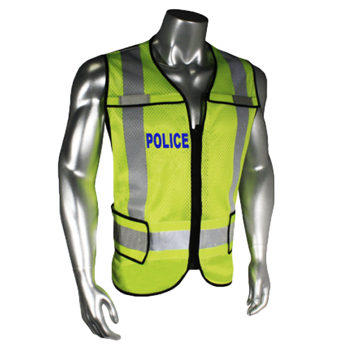 Zip N Rip High Visibility Reflective Police Vest Lime
