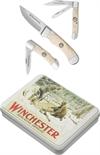 Winchester Limited Edition Genuine Bone Knife Set With Collectable Tin