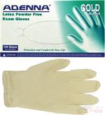 Adenna Gold Latex Powder Free Exam Gloves - Box of 100